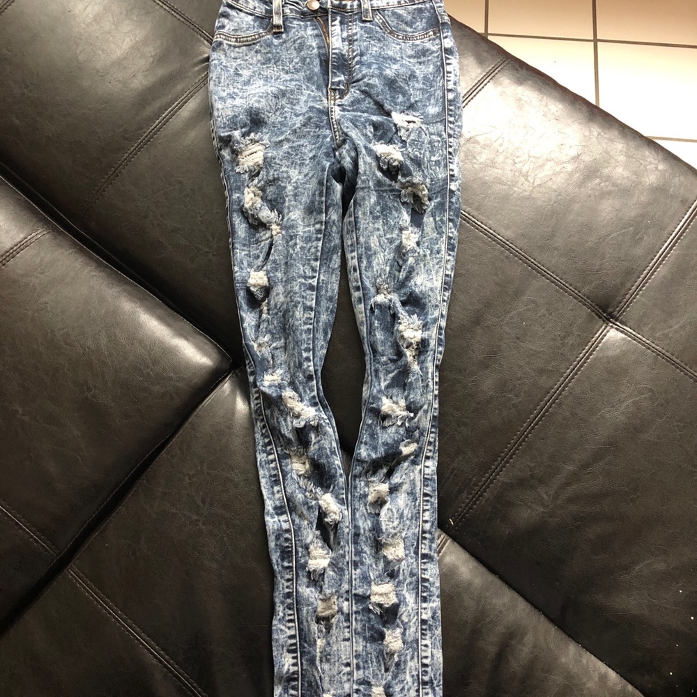 Ripped Acid Wash Jeans